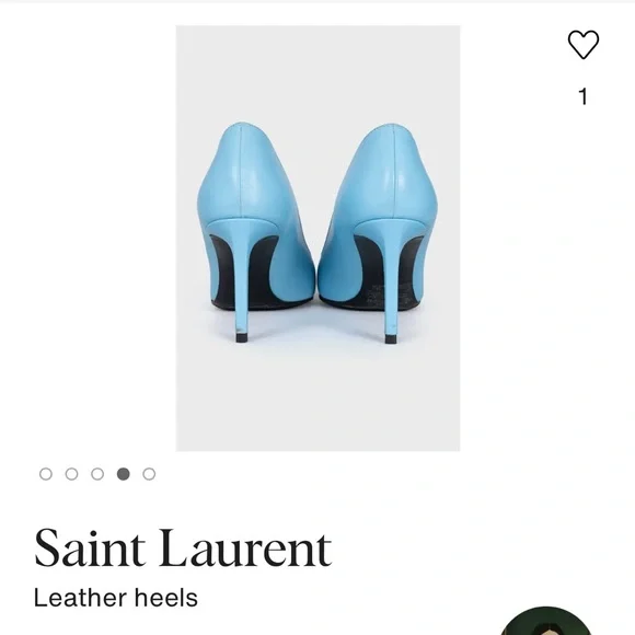 ❌❌ SOLD!! Saint Laurent Sky Blue Cap Toe Black Heels (Sz 38.5) - Picture 2 of 8